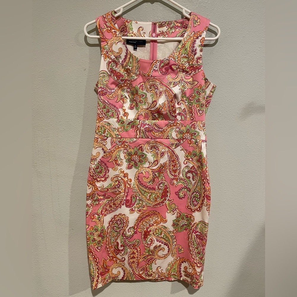 Jones New York Pink Paisley Mini Dress